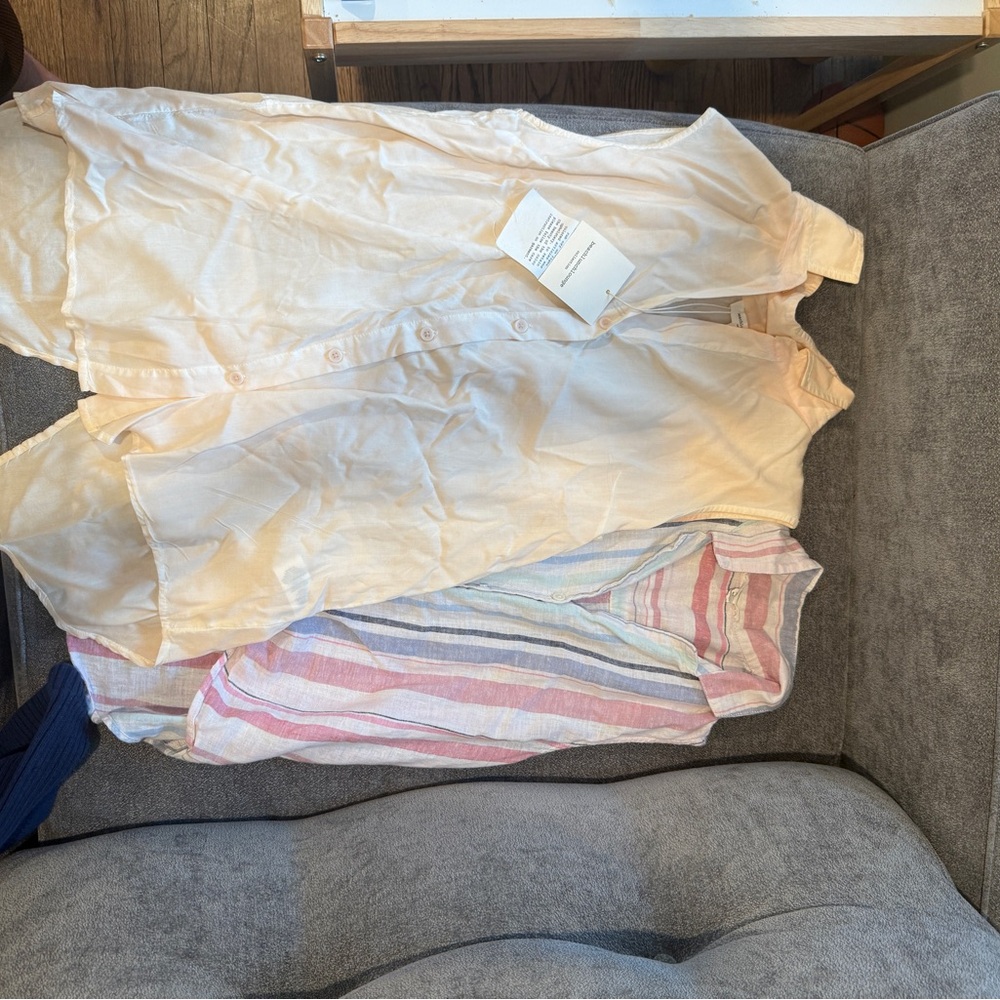 Beach Lunch Lounge Light Pink Viscose & Linen Cotton Blend Sleeveless Blouse!